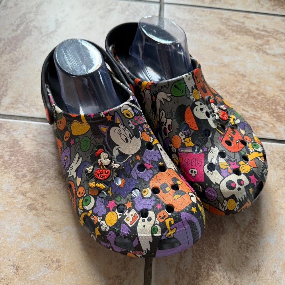 Crocs X Disney Theme‎ Park 2022 Mickey & Minnie Halloween Clogs Size M 10 / W 12
